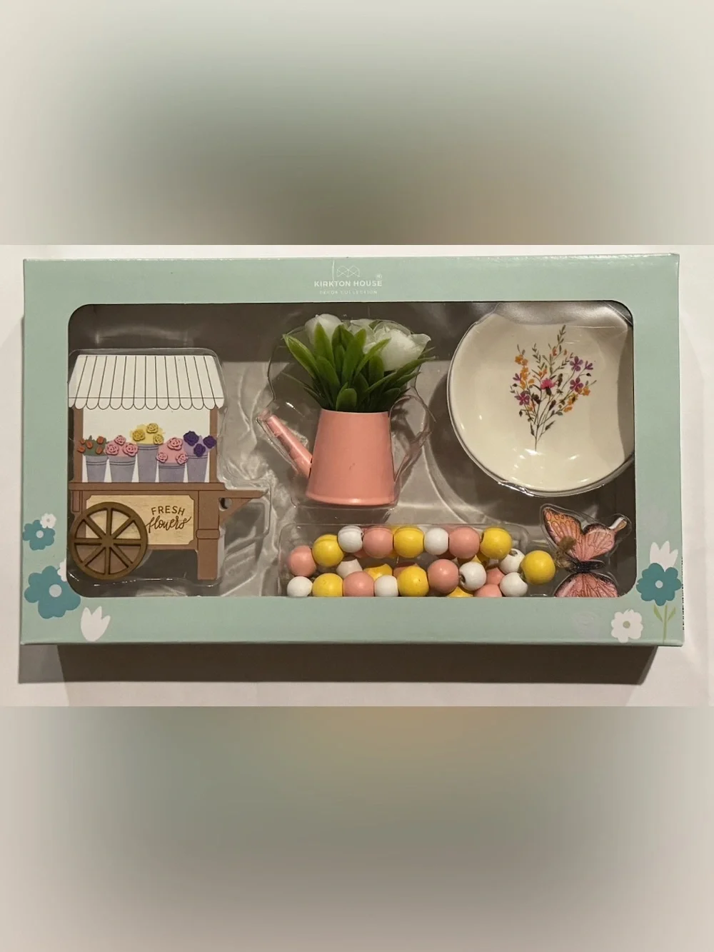 Aldi Spring Decor Kirkton House Flower Cart Decorative Spring Tray Objects NIB